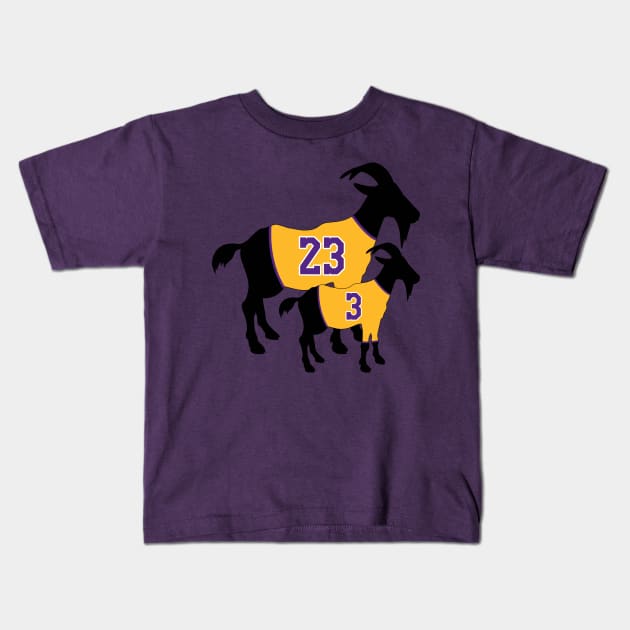 Lakers GOATS Kids T-Shirt by slawisa